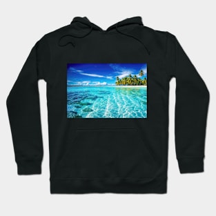 Clear Water with a Tropical Island and Blue Sky - Landscape Hoodie